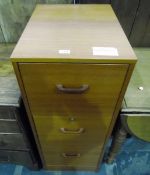 Contemporary three-drawer filing cabinet,