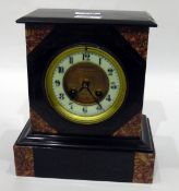 Late 19th/early 20th century black slate mantel clock, F W Price from H O Crowther,