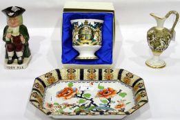 Coalport Silver Jubilee limited edition china goblet, a Losol Ware meat plate,