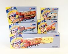 Collection of Corgi Classic Chipperfield Circus diecast models together with display cabinet