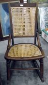 Cane-seated rocking chair
