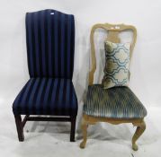 Beech-framed Queen Anne-style standard chair with vase-shaped splat,