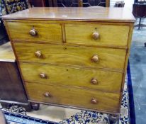 19th century mahogany chest of drawers with reeded edged top,