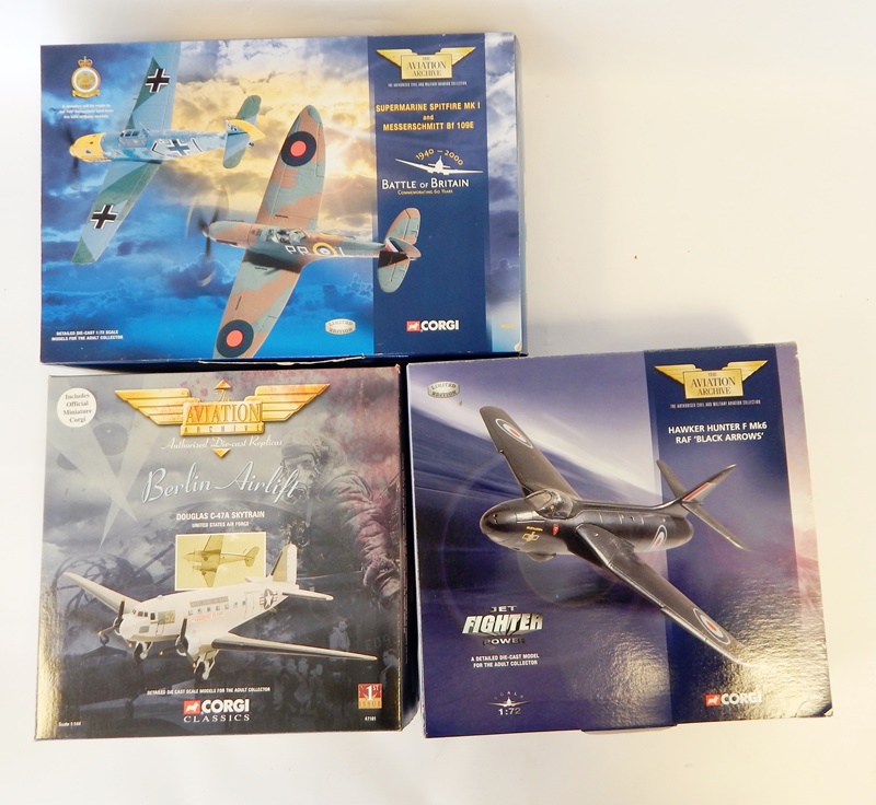 Collection of Corgi 'The Aviation Archive' editions to include Hawker Hunter,