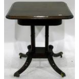 Mahogany occasional table on four turned columns,