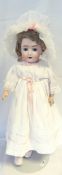 German bisque headed 'AB' doll, impressed mark 1362/3, with blue sleeping eyes, open mouth,