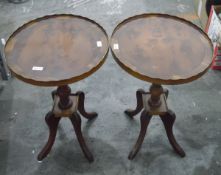 Pair of reproduction oval occasional tables (2)