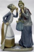 Lladro porcelain figure group of two women talking