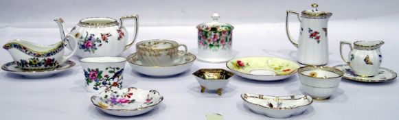 New Chelsea china solitaire teaset, a Crown Staffordshire preserve pot, a KPM teacup and saucer,