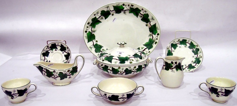 Wedgwood 'Napoleon Ivy' pattern part dinner and tea service,