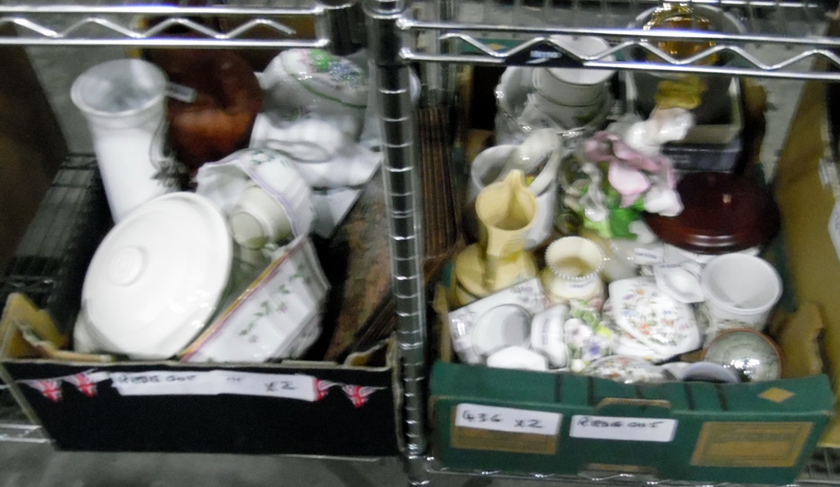 Assorted ceramics including Aynsley 'Cottage Garden', assorted planters, table mats, etc.