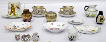 Collingwood miniature jug and matching bowl, a pair of teacups and saucers, gilt decorated,