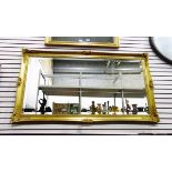 Rectangular wall mirror with bevelled plate, with foliate gilt frame,