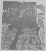 Unattributed Artist's proof etching "Ludlow Market", livestock,