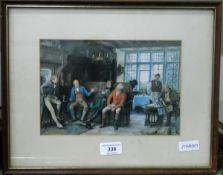 Two colour prints Interior scenes with men drinking