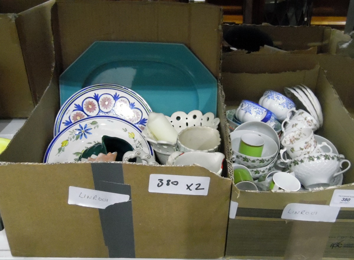 Assorted ceramics including bowls, soup bowls, coffee cans, tea cups, jugs, plates, etc.