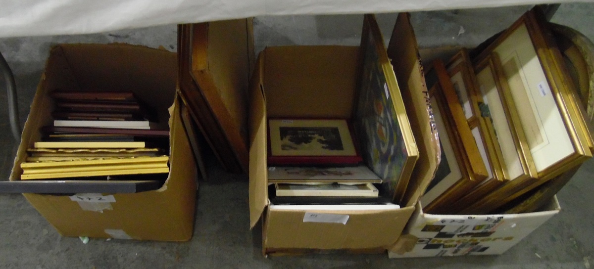 Large quantity of framed prints and other framed pictures (3 boxes and 5 pictures)