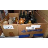 Large quantity of early glass bottles and stoneware bottles (2 boxes)