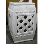 Ceramic Oriental-style square barrel seat