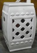 Ceramic Oriental-style square barrel seat