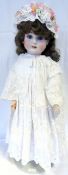 Simon & Halbig bisque headed doll with blue sleeping eyes, open mouth,