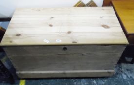 Stripped pine blanket chest
