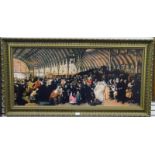 After William Powell Frith Print on canvas Railway station
