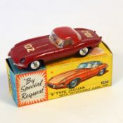 Corgi diecast model of E-type Jaguar with detachable hard-top, red, No.