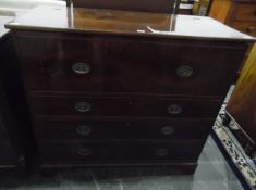 19th century mahogany chest, the rising top revealing storage compartment with dummy drawer front,