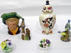 Masons 'Mandalay' pattern pottery covered vase, a Royal Doulton ''Arriet' character jug,