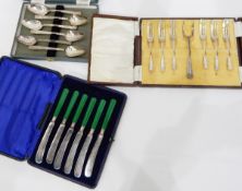 Quantity of cased plated flatware to include coffee spoons,