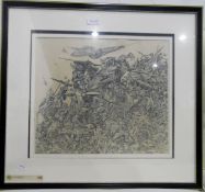 Yuri Kirgizov Original etching "Battle",