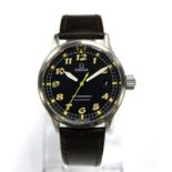 Omega Dynamic gentleman's wristwatch in stainless steel case, black dial,