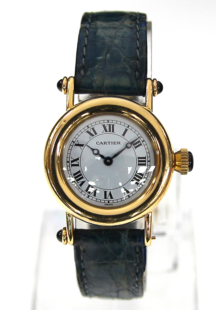 Cartier Diablo lady's wristwatch 114400 in yellow gold case, white Roman dial,