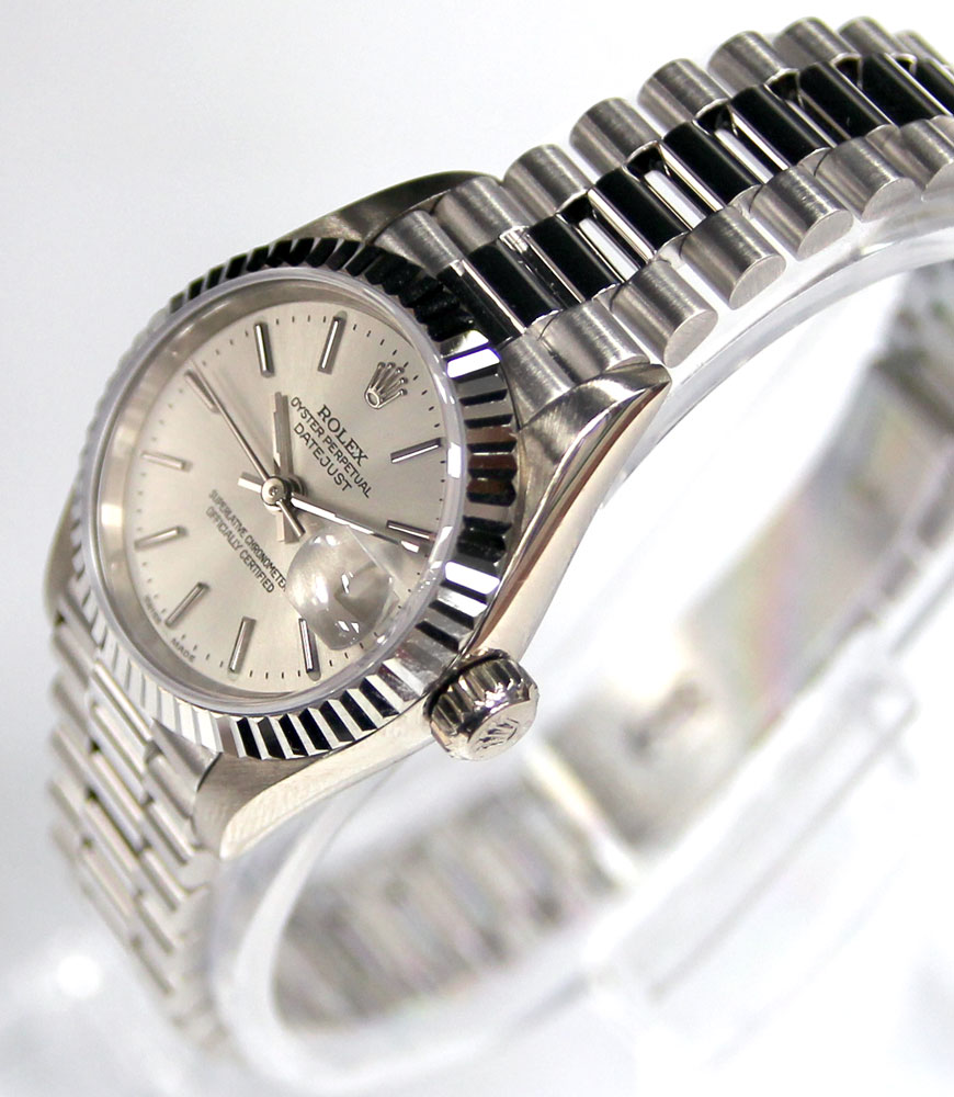 Rolex Datejust lady's wristwatch 79179 in white gold case, silver dial, - Image 4 of 9