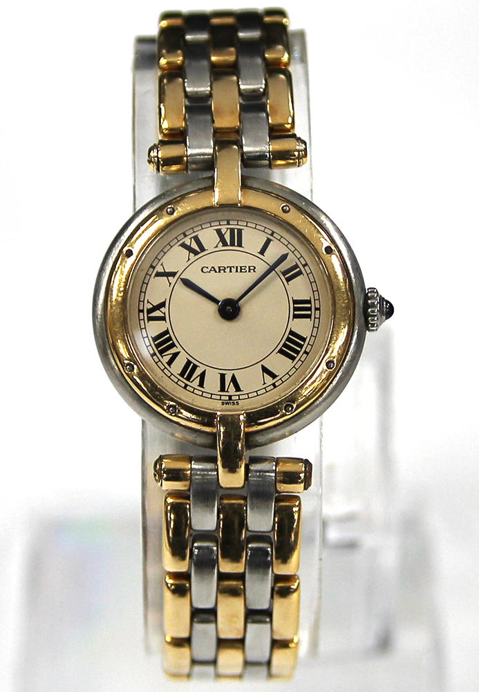 Cartier Panthere lady's wristwatch in yellow gold/steel case, champagne dial,