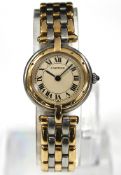 Cartier Panthere lady's wristwatch in yellow gold/steel case, champagne dial,