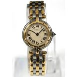 Cartier Panthere lady's wristwatch in yellow gold/steel case, champagne dial,