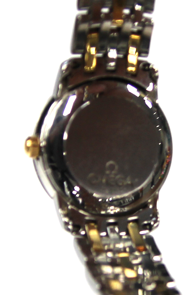 Omega lady's wristwatch in yellow gold/steel case, champagne dial, - Image 2 of 2