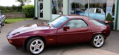 1983 Porsche 928 S2 Series 2 Automatic (300bhp, 4.7-litre V8) in Burgundy Metallic.