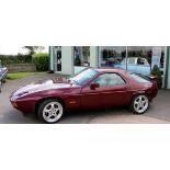 1983 Porsche 928 S2 Series 2 Automatic (300bhp, 4.7-litre V8) in Burgundy Metallic.