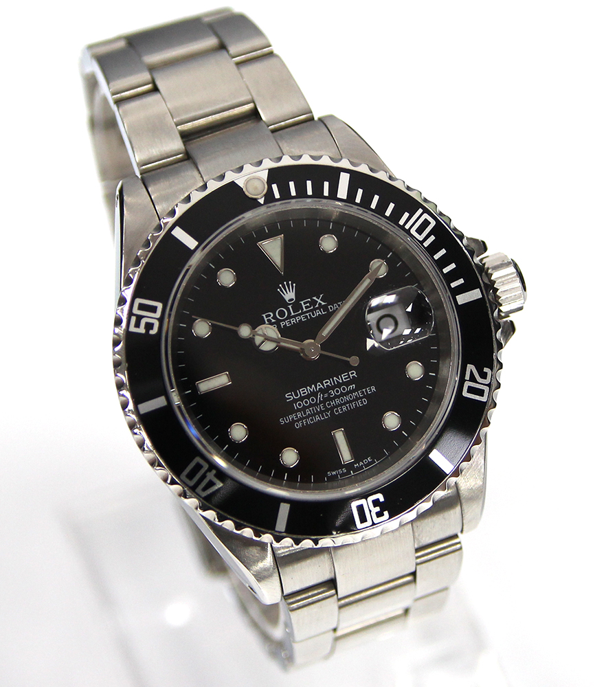 Rolex Submariner gentleman's wristwatch 16610 in stainless steel case, black dial, - Image 6 of 9