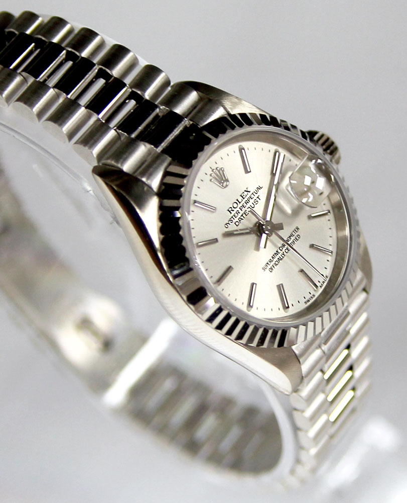 Rolex Datejust lady's wristwatch 79179 in white gold case, silver dial, - Image 2 of 9