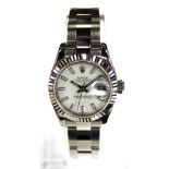 Rolex Datejust lady's wristwatch 179174 in stainless steel case, white dial,