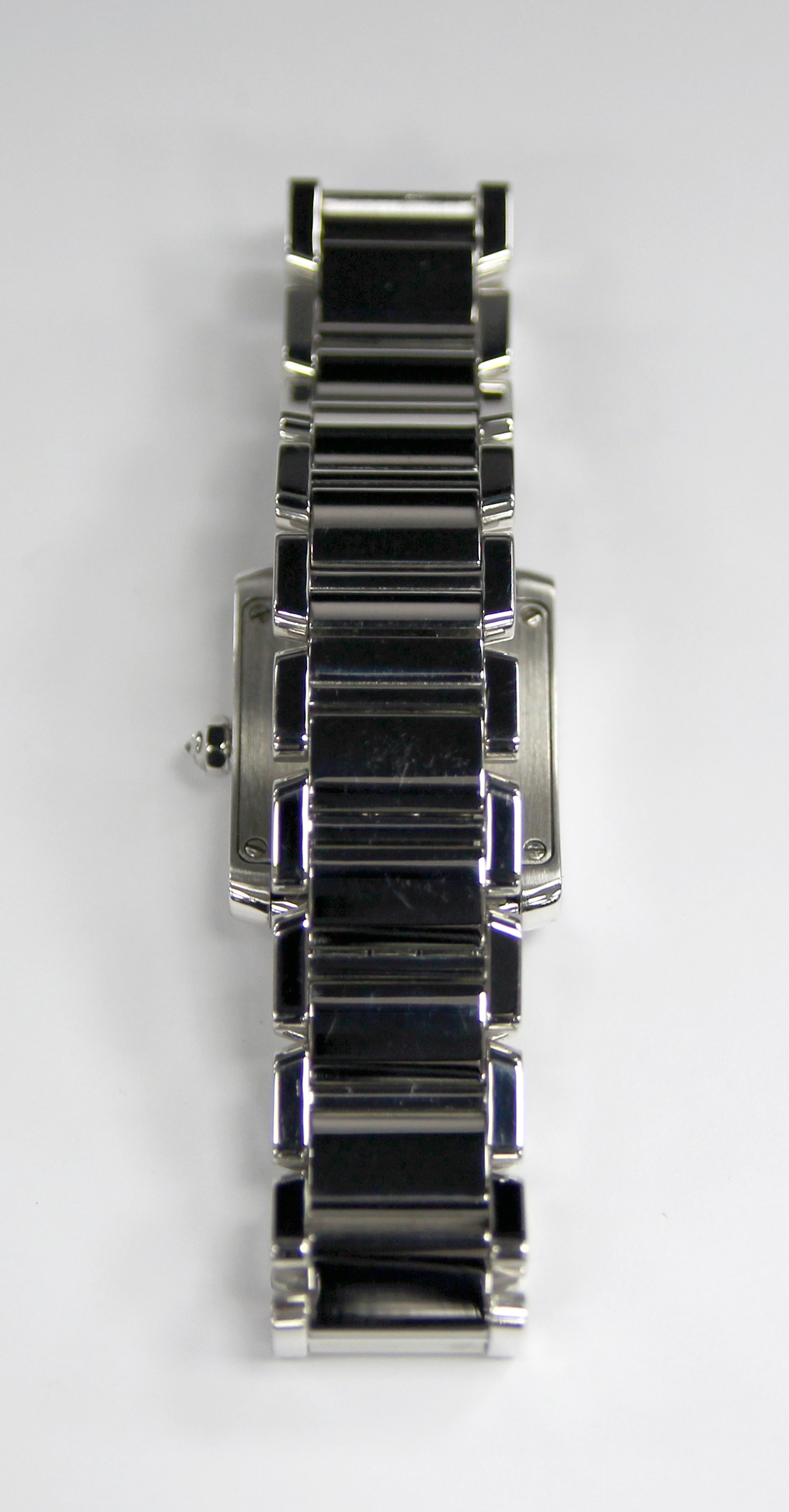Cartier Tank Franciase lady's wristwatch 2384 in stainless steel case, white dial, - Image 6 of 8