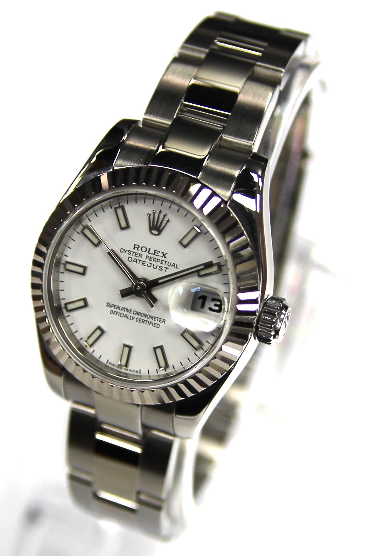 Rolex Datejust lady's wristwatch 179174 in stainless steel case, white dial, - Image 4 of 9