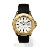 Rolex Yacht-Master gentleman's wristwatch 16628 in yellow gold case, white dial,