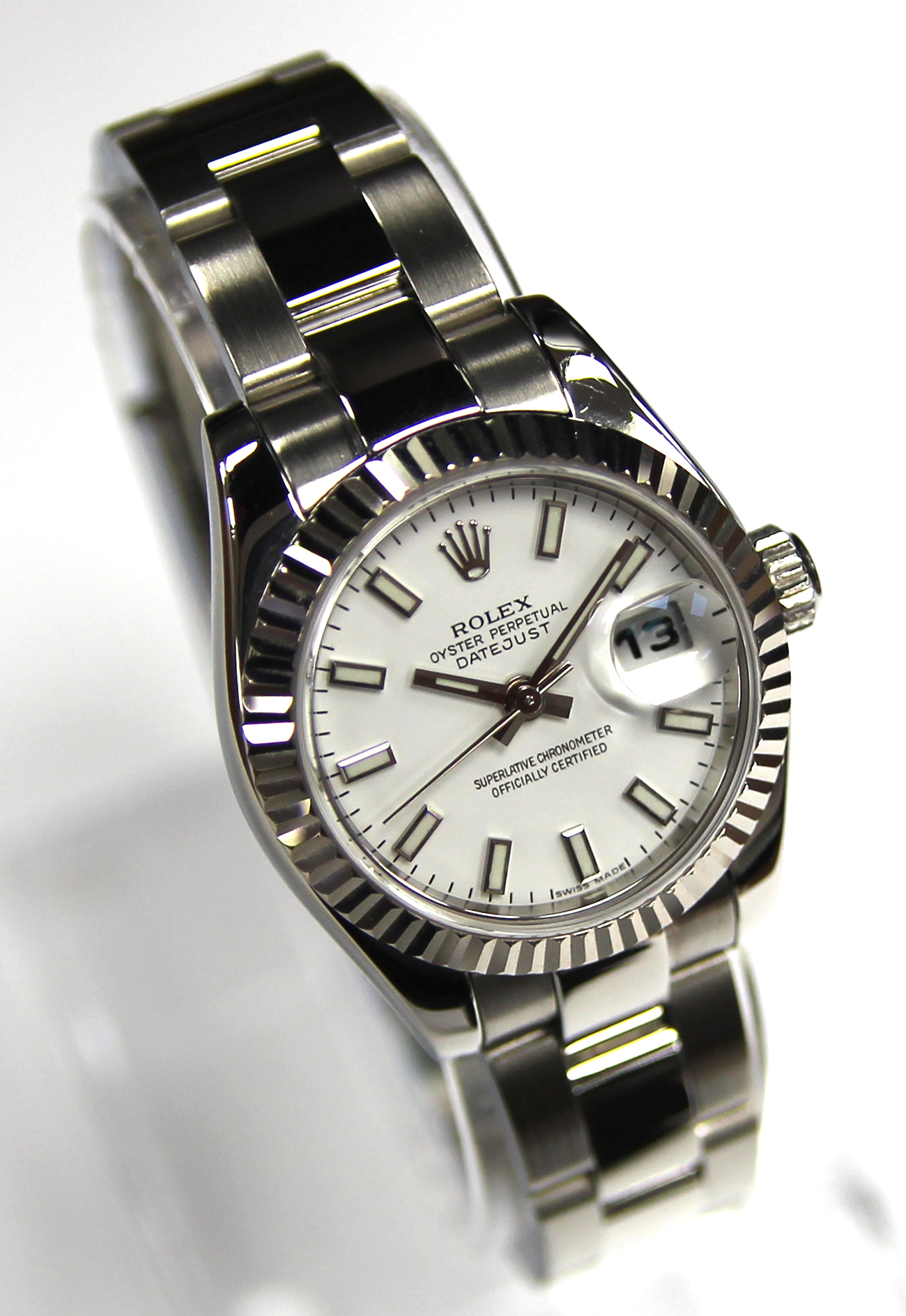 Rolex Datejust lady's wristwatch 179174 in stainless steel case, white dial, - Image 2 of 9