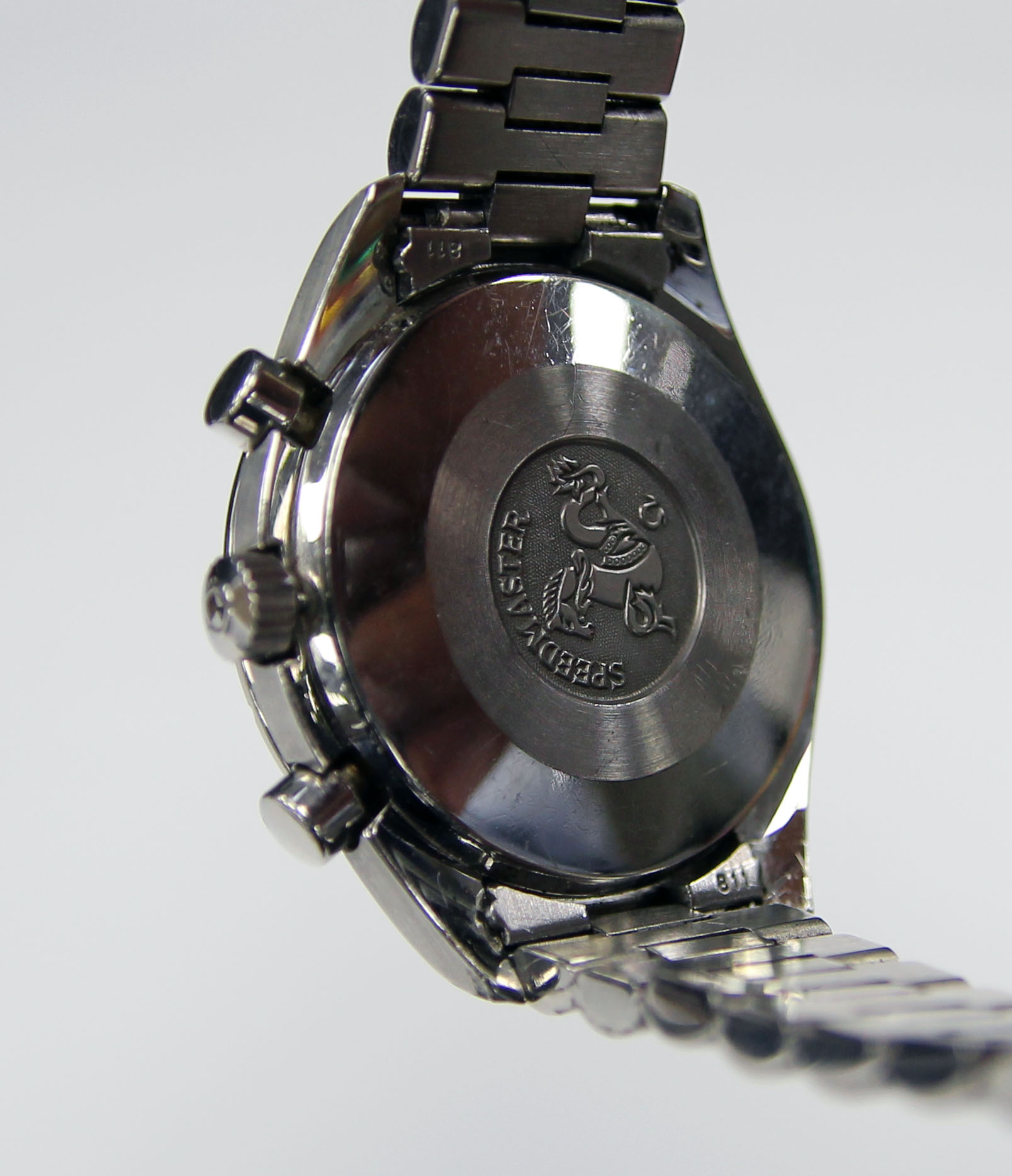 Omega Speedmaster gentleman's wristwatch in stainless steel case, black dial, - Image 3 of 3