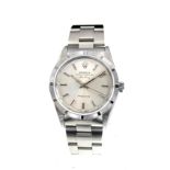 Rolex Airking gentleman's wristwatch in stainless steel case, silver baton dial,